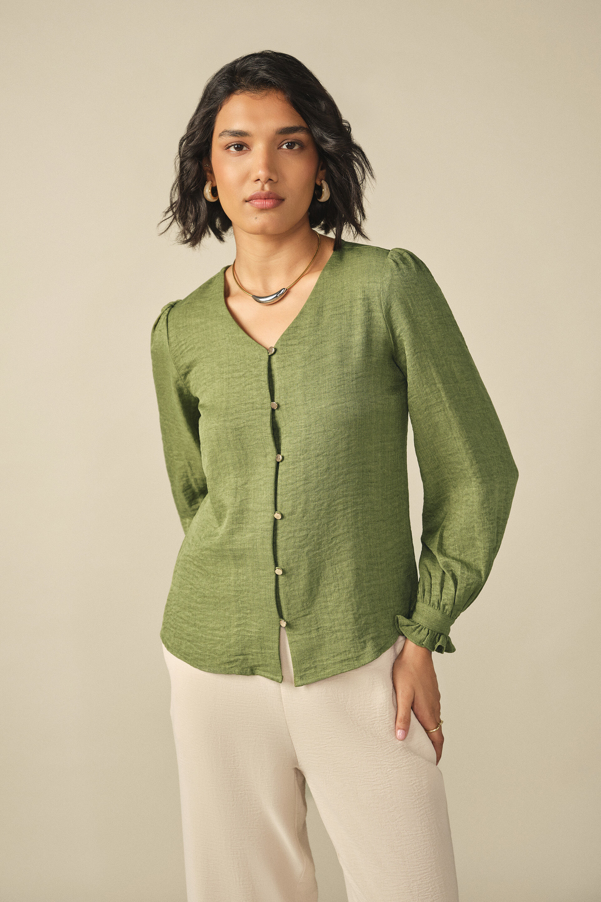 Full Sleeves Top in Green